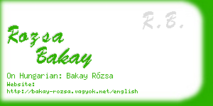 rozsa bakay business card