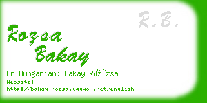 rozsa bakay business card